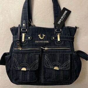 True Religion Dark Blue Denim Shoulder Bag